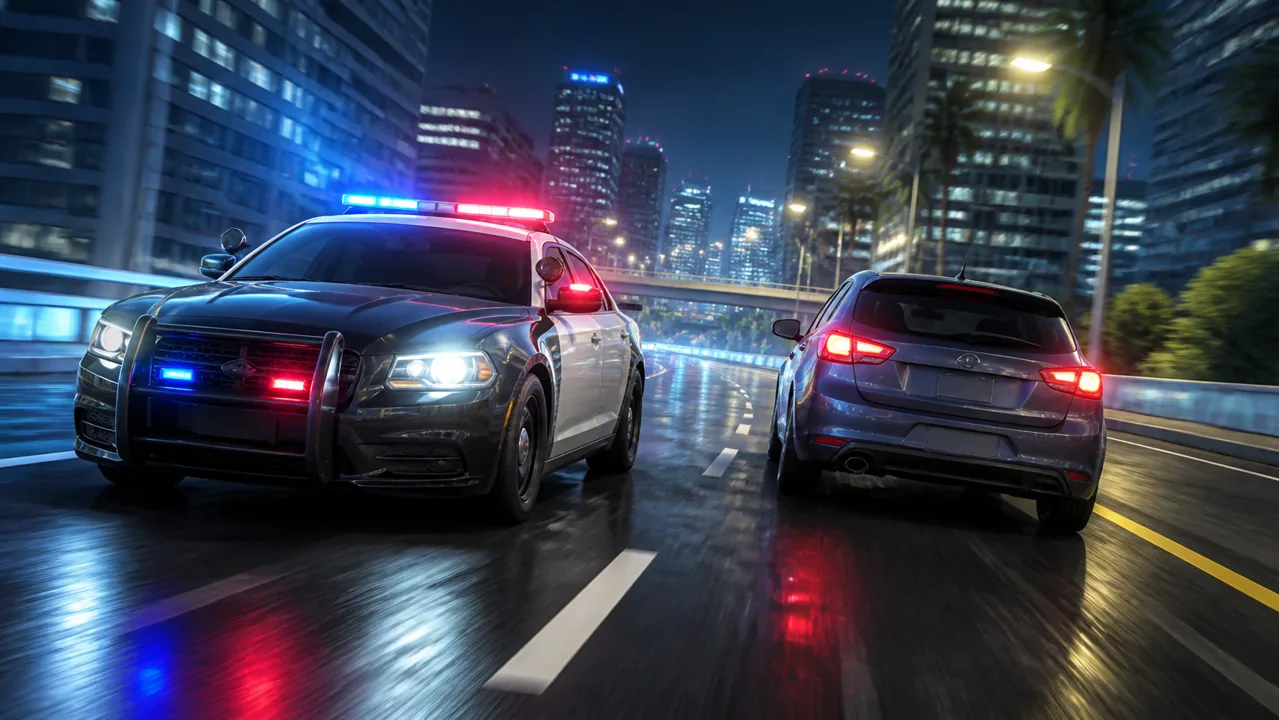 Police Car Chace: How a City Road Creates Direction